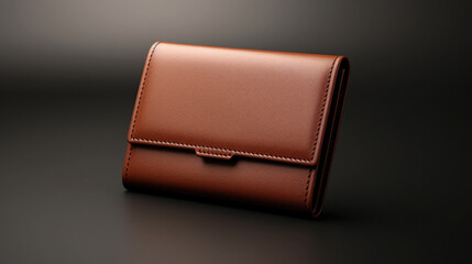 leather wallet brown color money bag - obrazy, fototapety, plakaty