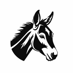 Fototapeta na wymiar Donkey logo, donkey icon, donkey head, vector