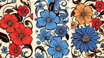 Wandaufkleber floral pattern colorful texture © stocker