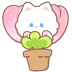 Cat flowe pot