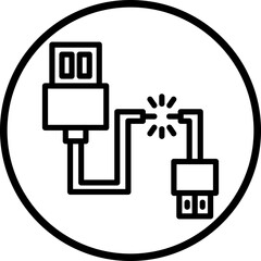 Vector Design Broken Cable Icon Style