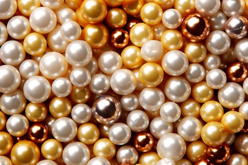 Pile of pearls on the white background, AI Generated