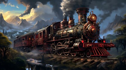 Obraz premium a train on a track