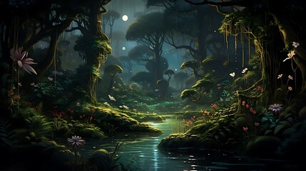 Reef forest at night