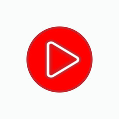 Play Icon.  Begin, Go. Forward, Start Symbol Vector With Red Color Dominate.