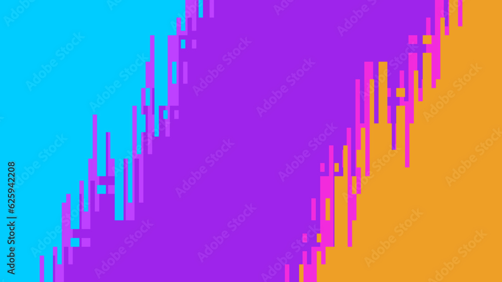 Poster glitched neon color signal breaks, diagonal cyberpunk screen error background