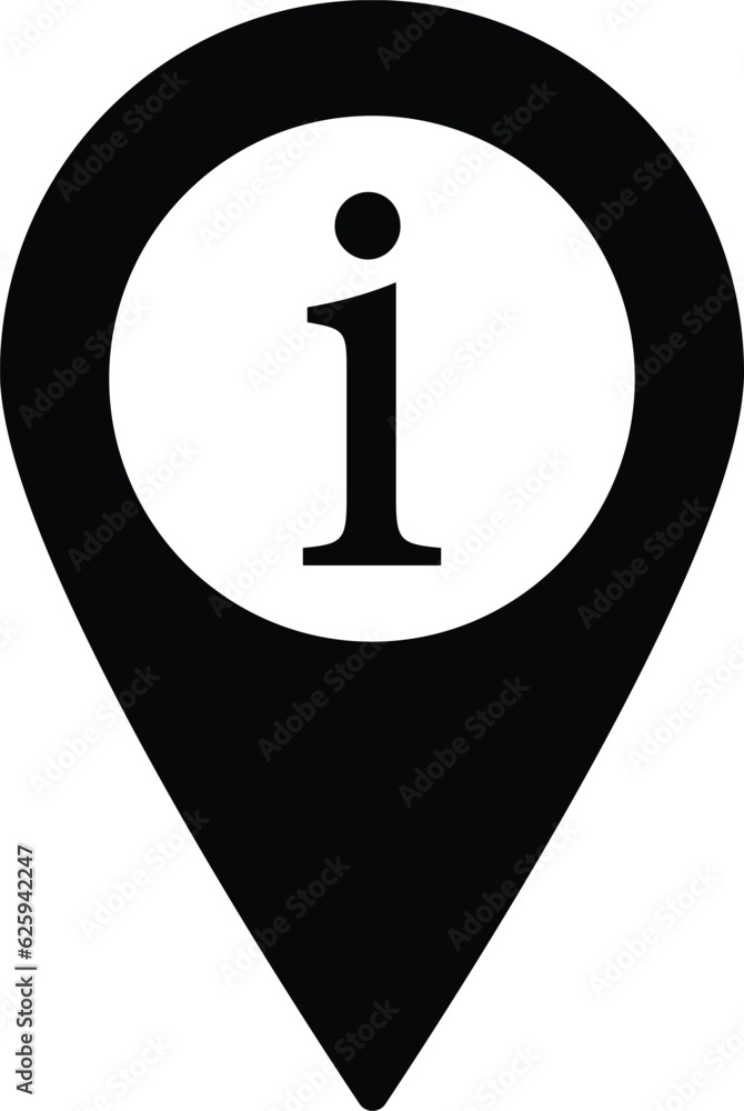 Poster map pointer with information icon vector illustration . information and location pin icon