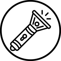 Vector Design Police Flashlight Icon Style
