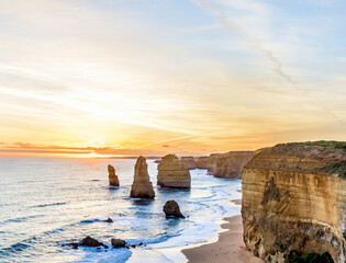 sunset over the beach