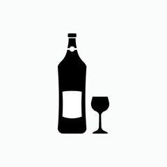 Wine Icon. Beverage Symbol - Vector.