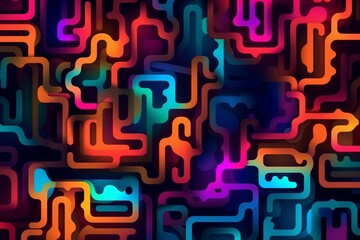 neon negative space, seamless pattern
