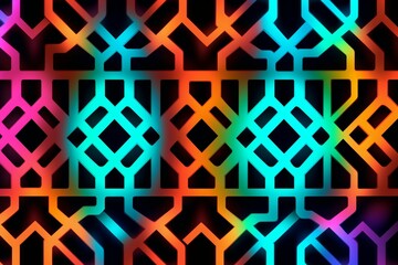 neon negative space, seamless pattern
