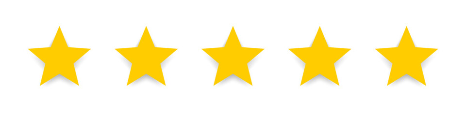 Star rating icon. 5 stars rating feedback concept. Five star rank rating icon. EPS 10