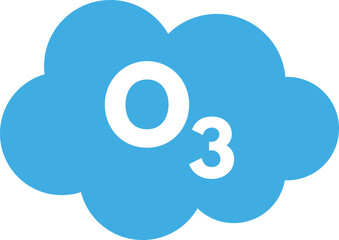 Blue ozone cloud icon vector isolated on background