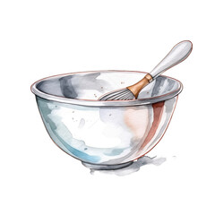 AI-Generated illustration of a mixing bowl - Watercolor Style