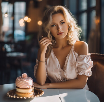 portrait of a woman in the cafe, woman in cafe, young fasion woman in the cafe