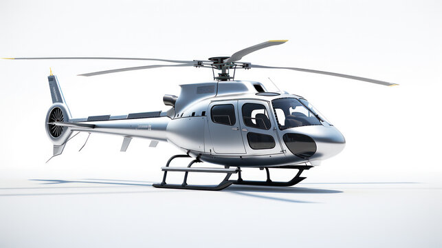 Modern helicopter. Isolated on white background