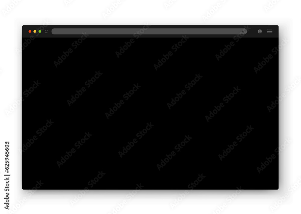 Poster the design of the web browser window in black on a white background. vector frame of a website templ