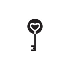 key heart logo illustration design sign symbol vector abstract