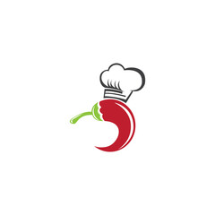 chili chef logo creative vector design illustration