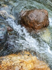 water flowing over rocks