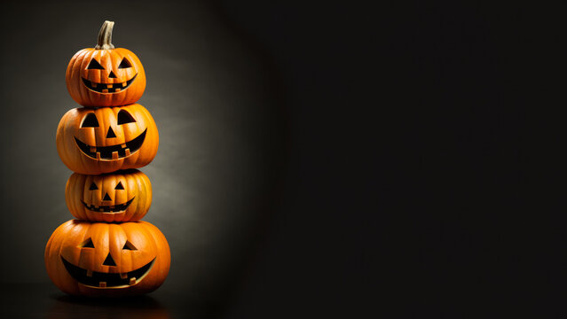 Halloween pumpkins stack 