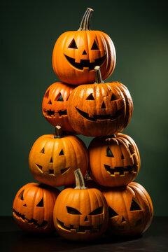 Halloween pumpkins stack 