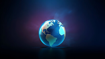 Fototapeta na wymiar Globe design on blue background. modern digital art illustration, background, Generative AI