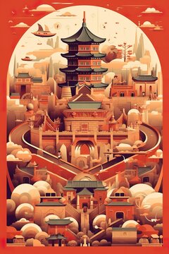 China - Beijing retro poster (ai)