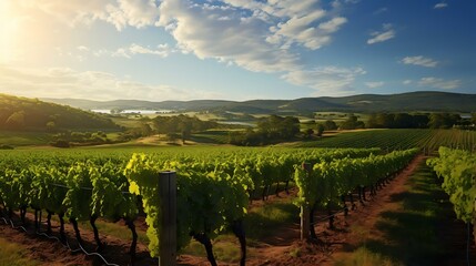 Fototapeta premium rows of green vines