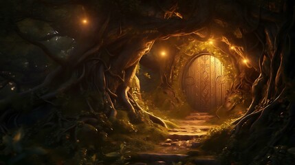 a tunnel with a door in it