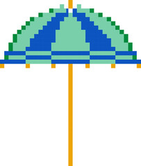 umbrella cartoon icon in pixel style