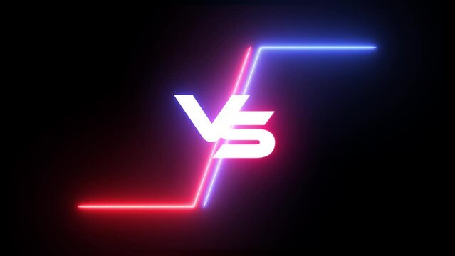 Vs versus neon red and blue versus neon battle battle animation