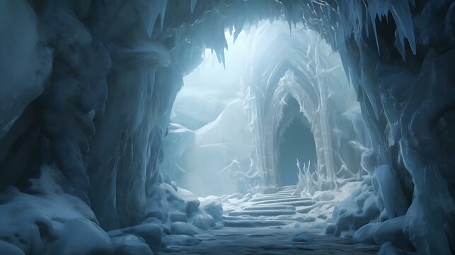 a large ice cave