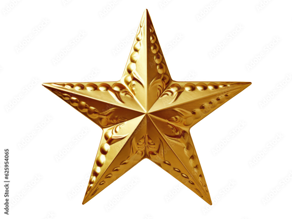 Wall mural golden star christmas tree topper