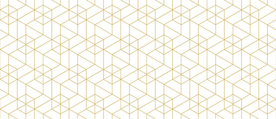 Vector seamless cubic hexagon pattern. Abstract geometric low poly background. Stylish grid texture.