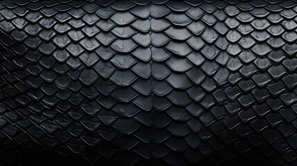 Background texture black leather reptiles. Snake skin or dragon scale texture