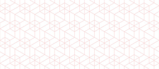 Vector seamless cubic hexagon pattern. Abstract geometric low poly background. Stylish grid texture.