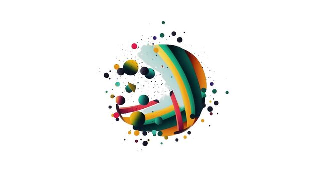 round object animation with colorful gradients rotating in opposite directions