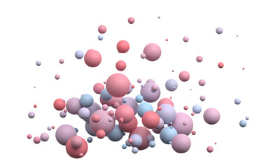 Colorful spheres, 3d render