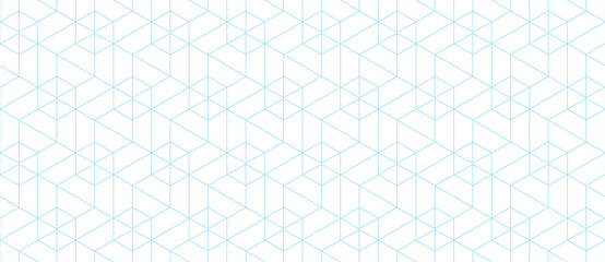 Vector seamless cubic hexagon pattern. Abstract geometric low poly background. Stylish grid texture.