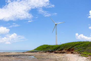 Wind turbine at the seaside