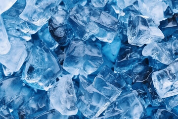 Fototapeta premium Diamond Beach in Iceland with blue icebergs melting on the black sand and ice glistening. Arctic nature scenery, Icelandic Generative AI South coast, Jokulsarlon