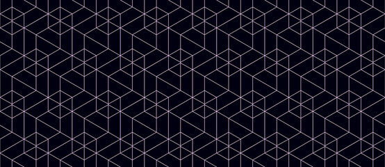 Vector seamless cubic hexagon pattern. Abstract geometric low poly background. Stylish grid texture.