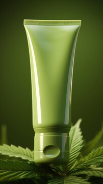 Hemp Skin Care Cosmetic Product In Mockup Packaging Tube