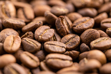 Roasted coffee beans pattern texture