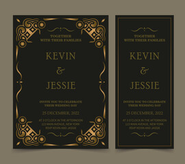 Elegant wedding invitation with pattern motif