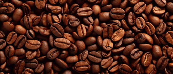 Obraz premium Coffee beans background illustration ,Generative AI 