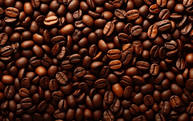 Obraz premium Coffee beans background illustration ,Generative AI 