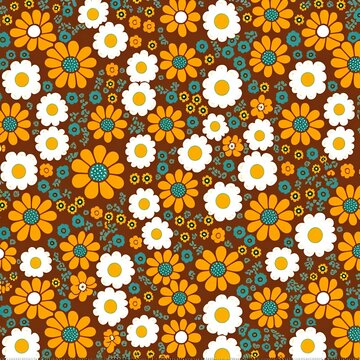 seamless pattern with flowers, generative AI